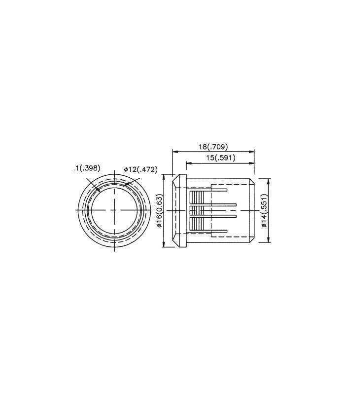 suport pentru led 10mm plastic convex kingbright electronic rtf 1090 2
