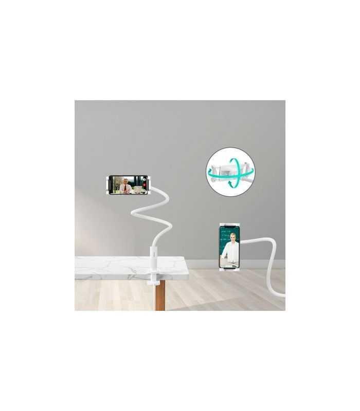 Suport Reglabil De Birou Pentru 47 97inchi Telefon Tableta Si Incarcare Wireless Alb Choetech T584 F 101wh