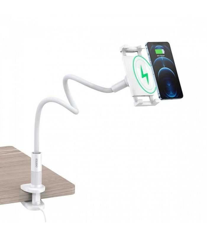 Suport reglabil de birou pentru 4.7-9.7inchi telefon/tableta si incarcare wireless alb Choetech T584-F-101WH