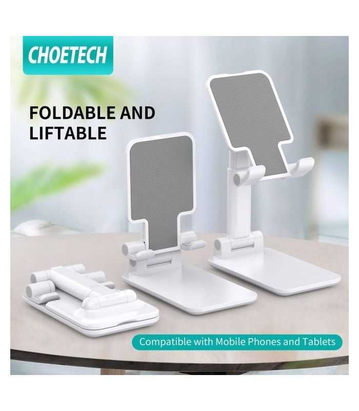 Suport Reglabil De Birou Pentru Telefon Si Tableta Alb Choetech H88 Wh Hw