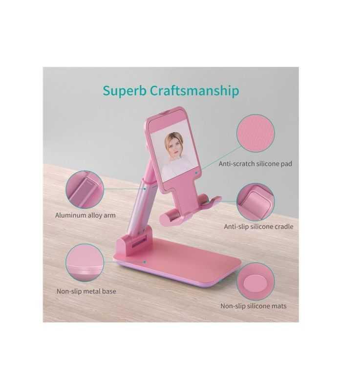 Suport Reglabil De Birou Pentru Telefon Si Tableta Choetech H88 Pk Hw Roz