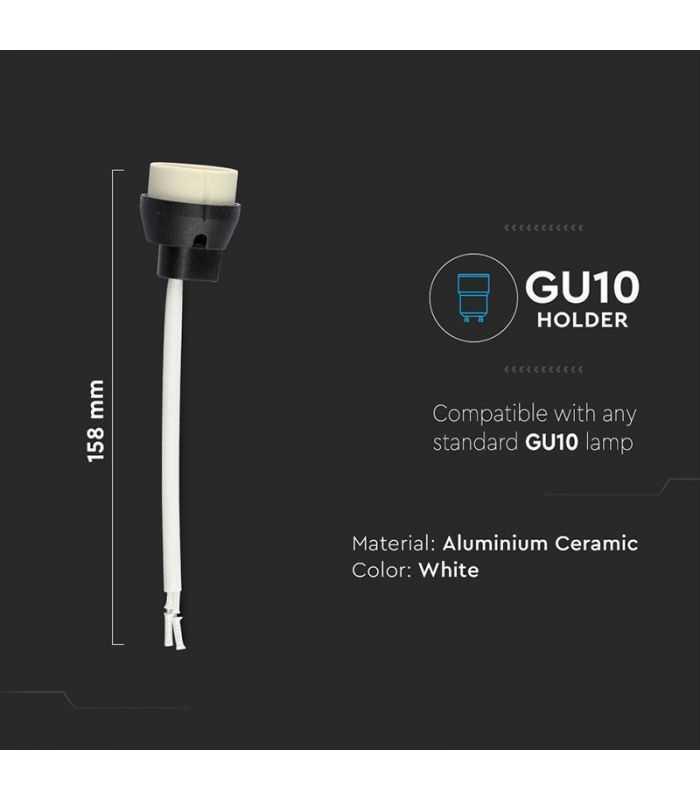 Suport Soclu Ceramic Mama Gu10 Cu Fir Siliconat 158mm V Tac Sku 3620