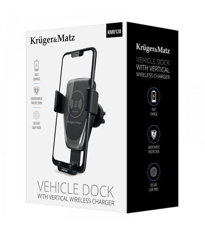 suport telefon auto cu functie incarcare wireless qi inductiva krugermatz 5