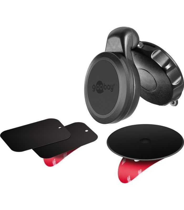 suport telefon magnetic cu ventuza pentru parbriz sau bordul auto goobay 1