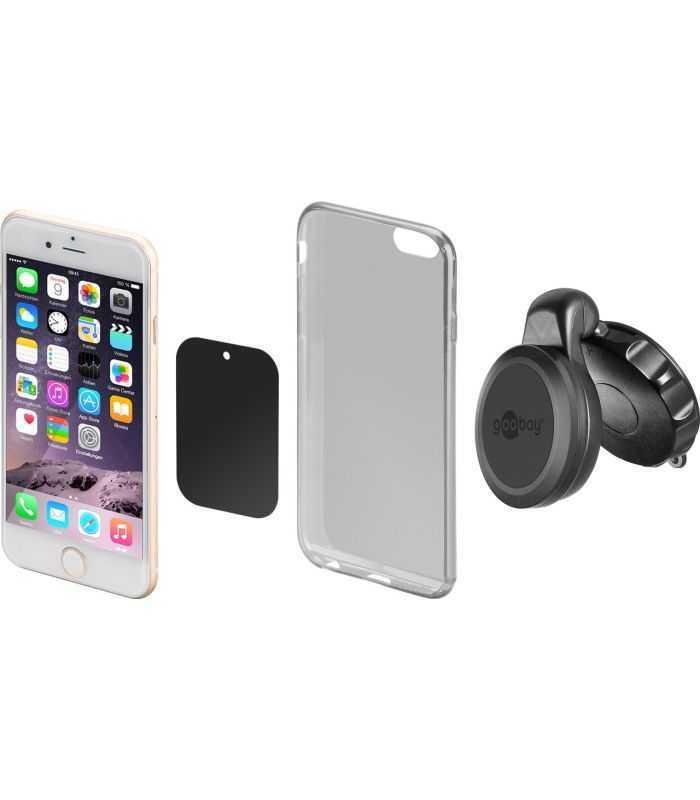 suport telefon magnetic cu ventuza pentru parbriz sau bordul auto goobay 3