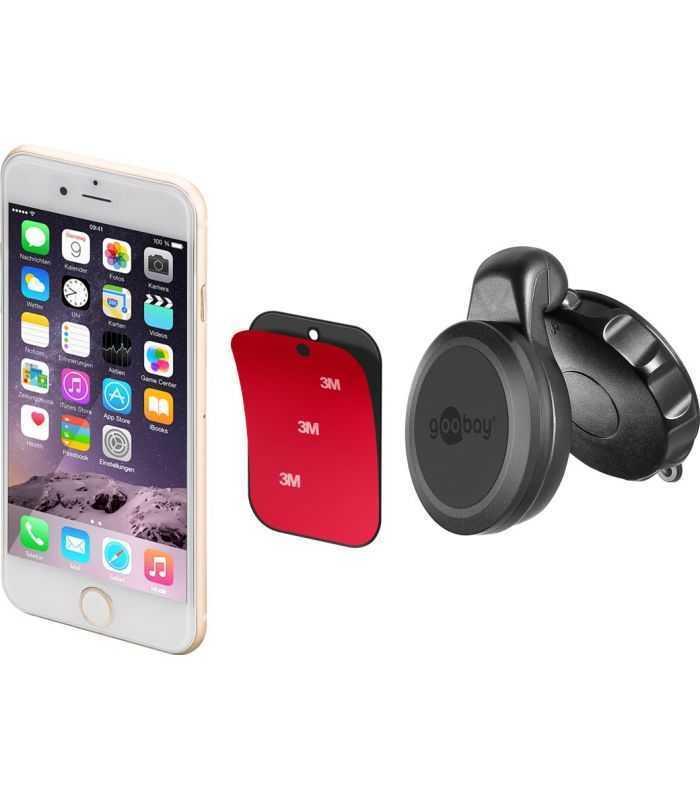 suport telefon magnetic cu ventuza pentru parbriz sau bordul auto goobay 4