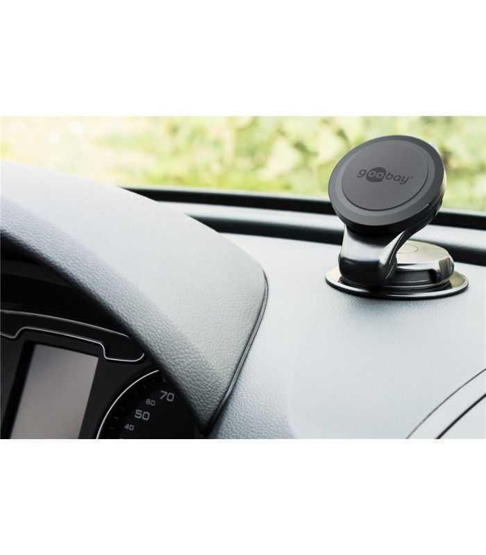 suport telefon magnetic cu ventuza pentru parbriz sau bordul auto goobay 8