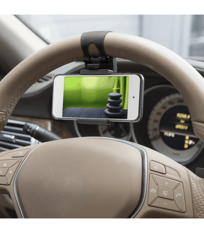 Suport telefon pentru volan negru