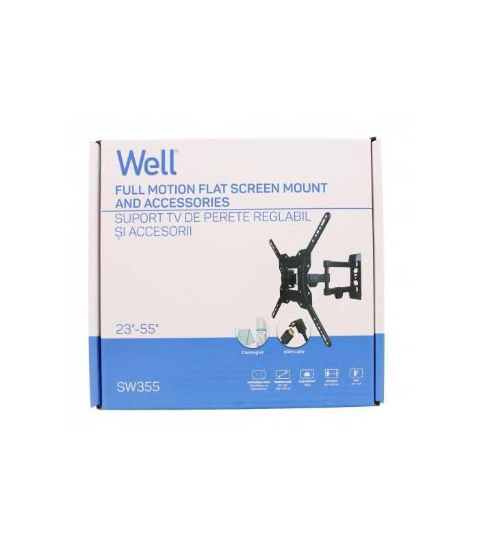 suport tv lcd de perete 23 55 inch reglabil 3 brate cablu hdmi solutie de curatat well 4