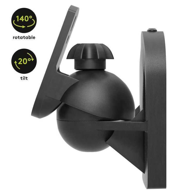 suport universal difuzor goobay 2buc pe perete regblabil 35kg negru 3