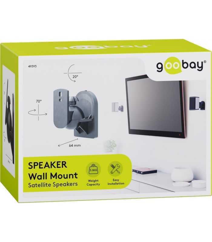 Suport universal difuzor Goobay 2buc pe perete regblabil 3.5kg negru