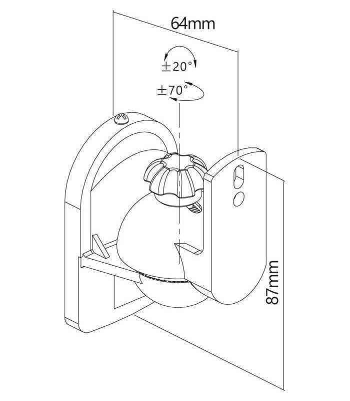 suporti difuzoare universal 2buc goobay pe perete regblabil 35kg alb 6