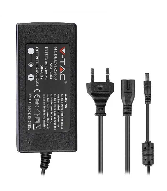 Sursa alimentare SMPS SLIM 24V 2.5A 60W V-TAC SKU-3264