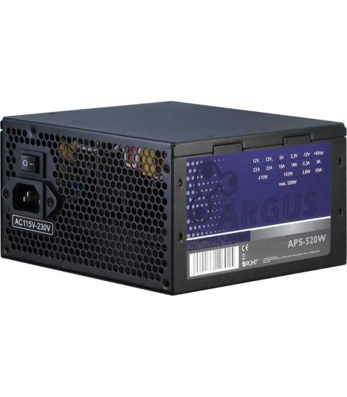 Sursa Pc Inter Tech Argus 520w Psu Ventilator Silentios 120mm Control Termic Automat Aps 520w