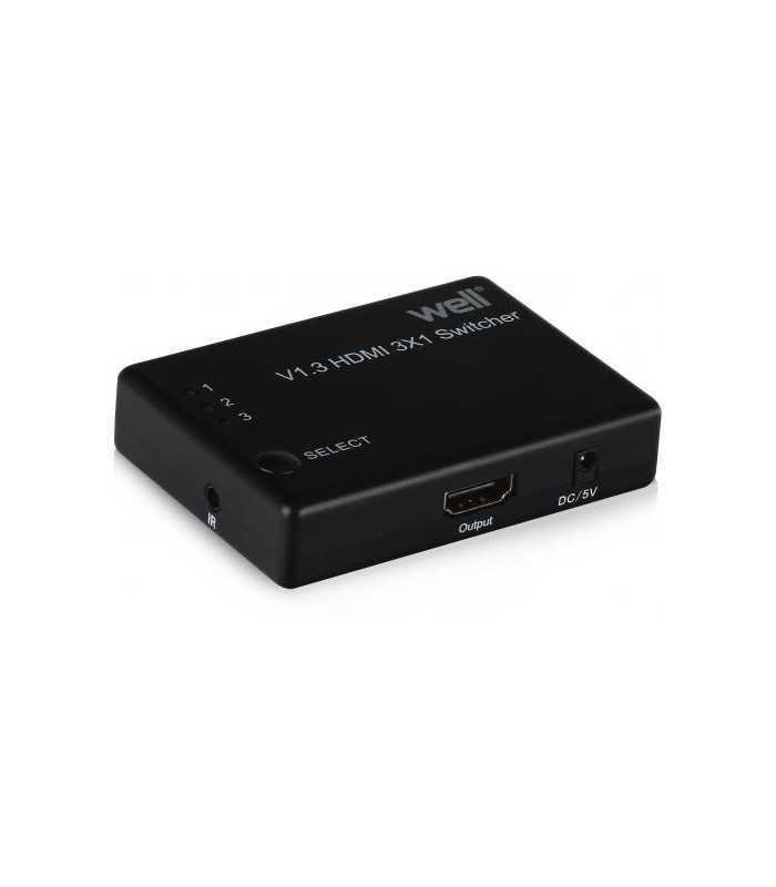 switch hdmi 3 intrari fullhd v13 cu telecomanda well 1
