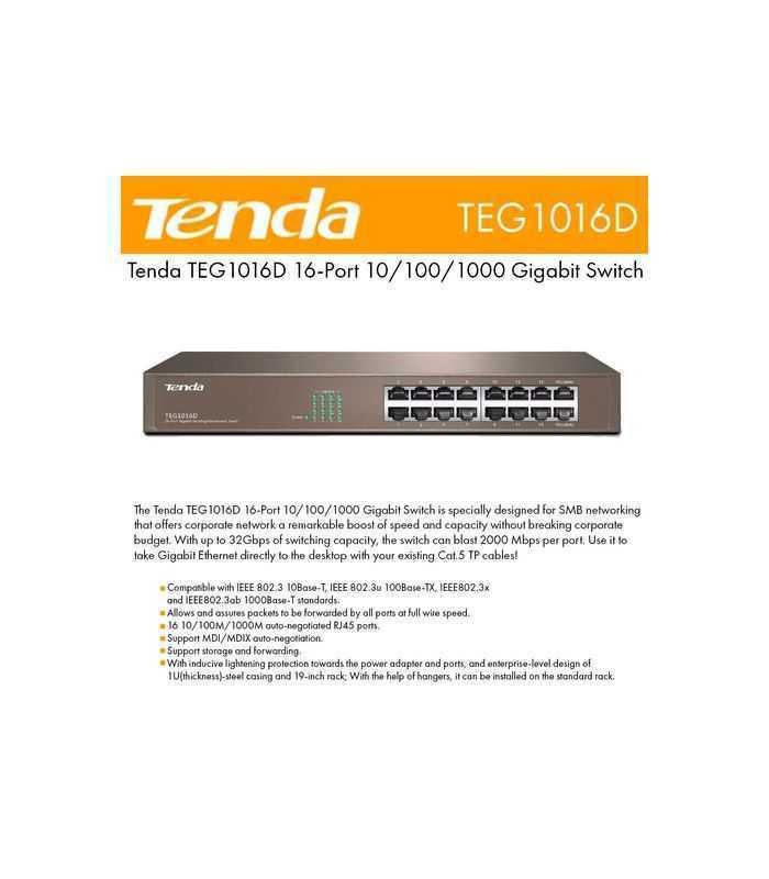 switch tenda teg1016d 16 porturi gigabit desktop sau montabil in rack 1