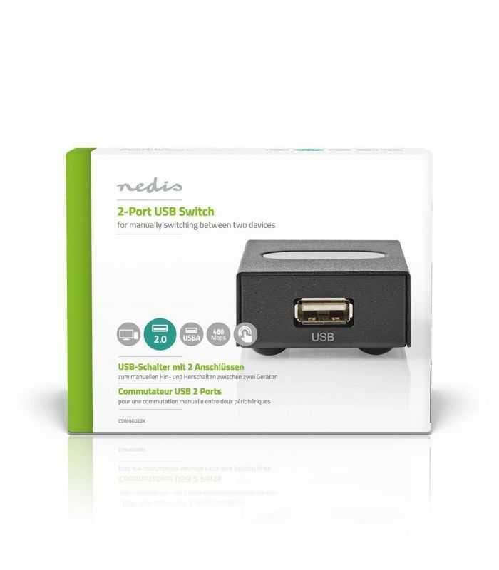 switch usb 2 porturi negru nedis 4