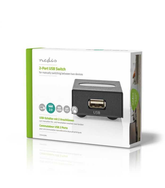 switch usb 2 porturi negru nedis 5