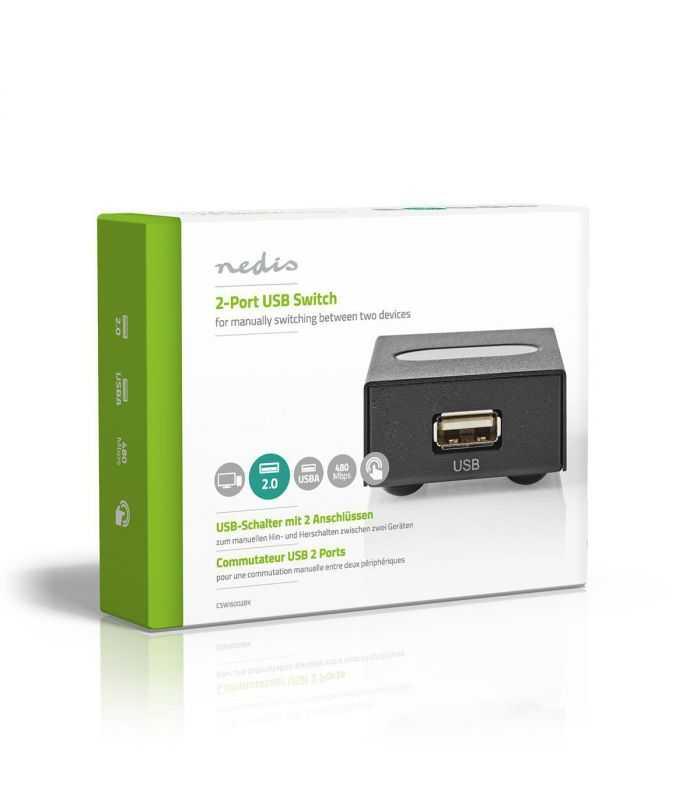 switch usb 2 porturi negru nedis 6