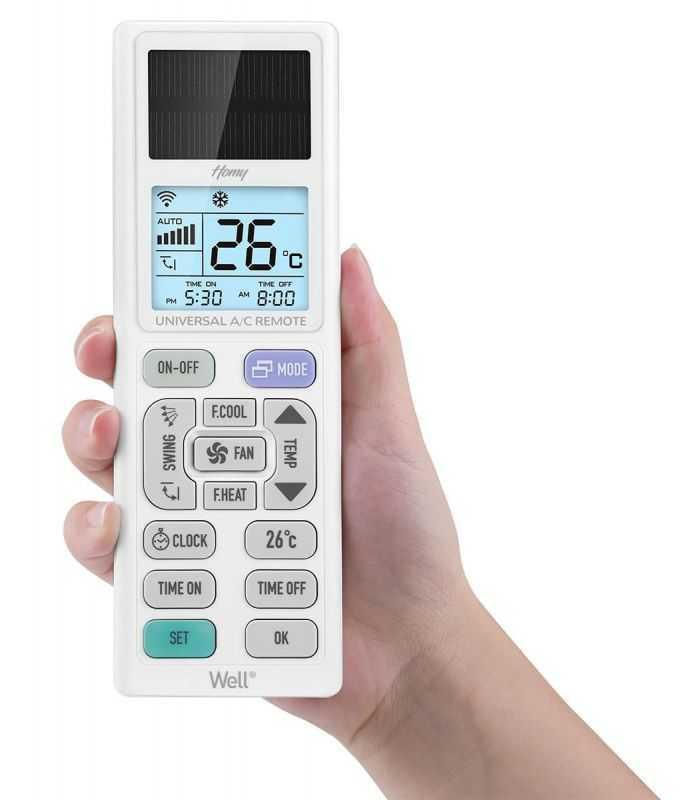 Telecomanda Universala Pentru Aparate De Aer Conditionat Well Homy Cu Panou Solar