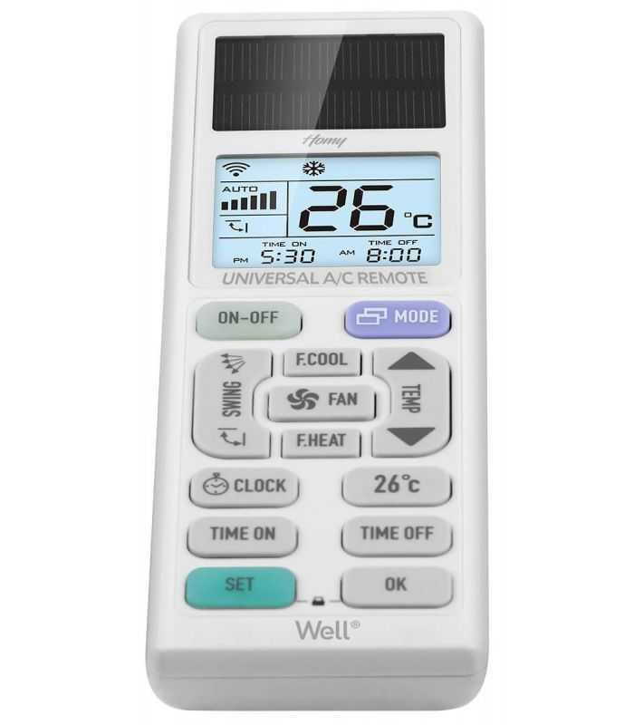 Telecomanda Universala Pentru Aparate De Aer Conditionat Well Homy Cu Panou Solar