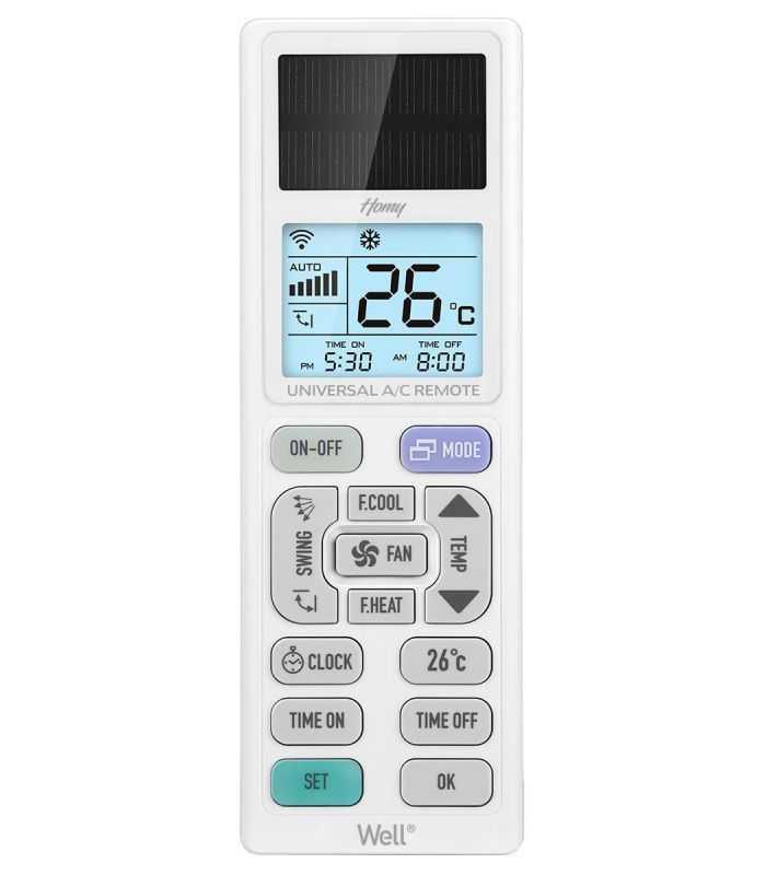 Telecomanda universala pentru aparate de aer conditionat Well Homy cu panou solar