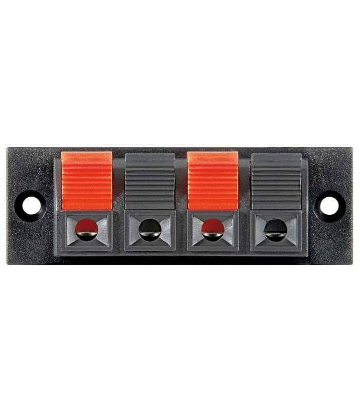 Terminal difuzor 4 poli de tip push rosu/negru panou Goobay