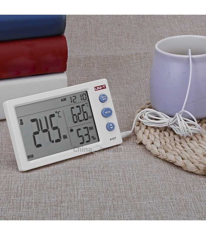 termohigrometru digital cu sonda temperatura a12t uni t 2