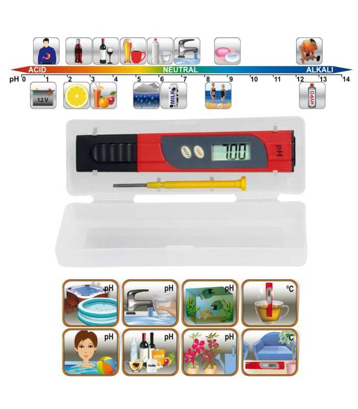 Termometru 0 60 C Si Tester Ph 000 1400 Pht 01