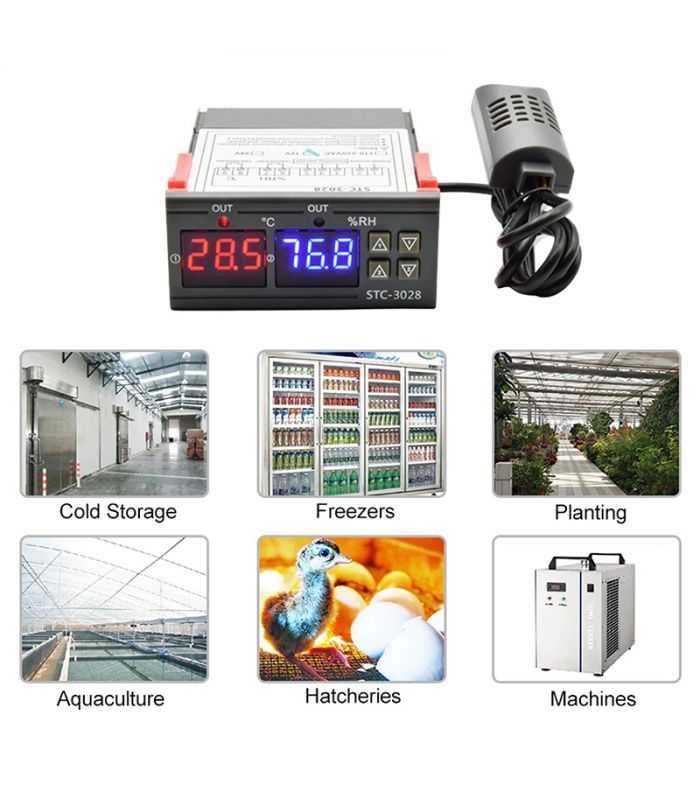 Termostat Temperatura Si Umiditate Stc 3028 230v 20 80c Eurokomp E6137