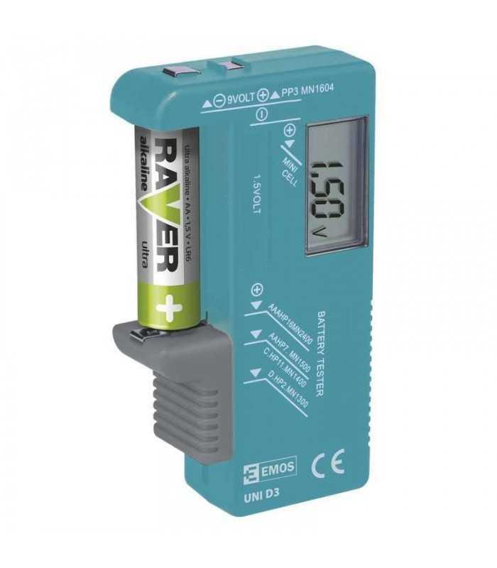 tester baterii cu display digital aaa aa c d 9 v buton 15v vuni d3 n0322 emos 1