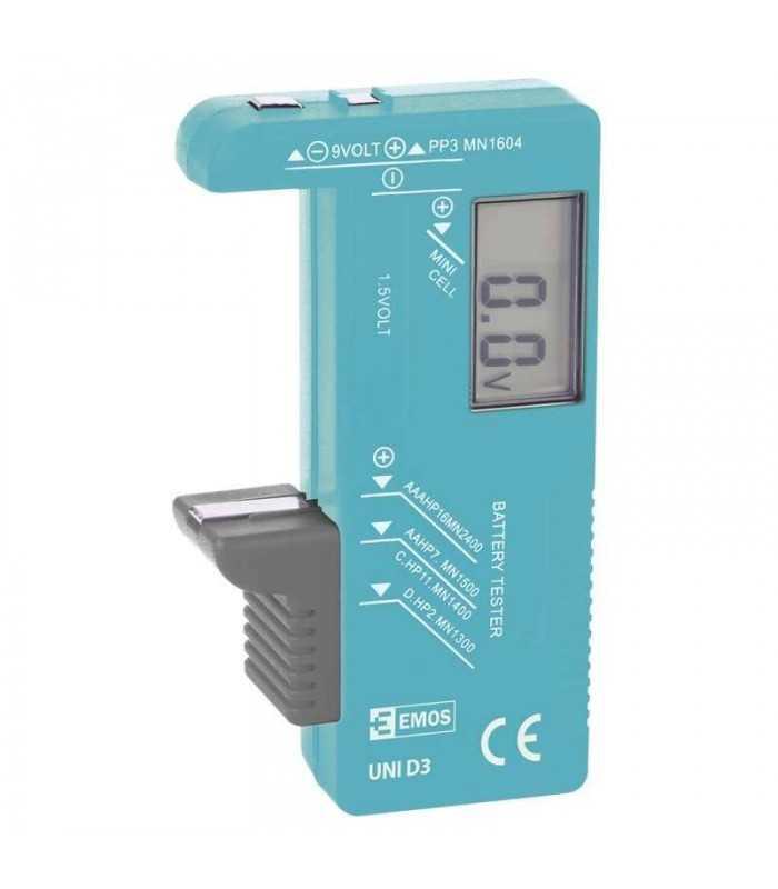 Tester baterii cu display digital AAA AA C D 9 V buton 1.5V VUNI D3 N0322 Emos
