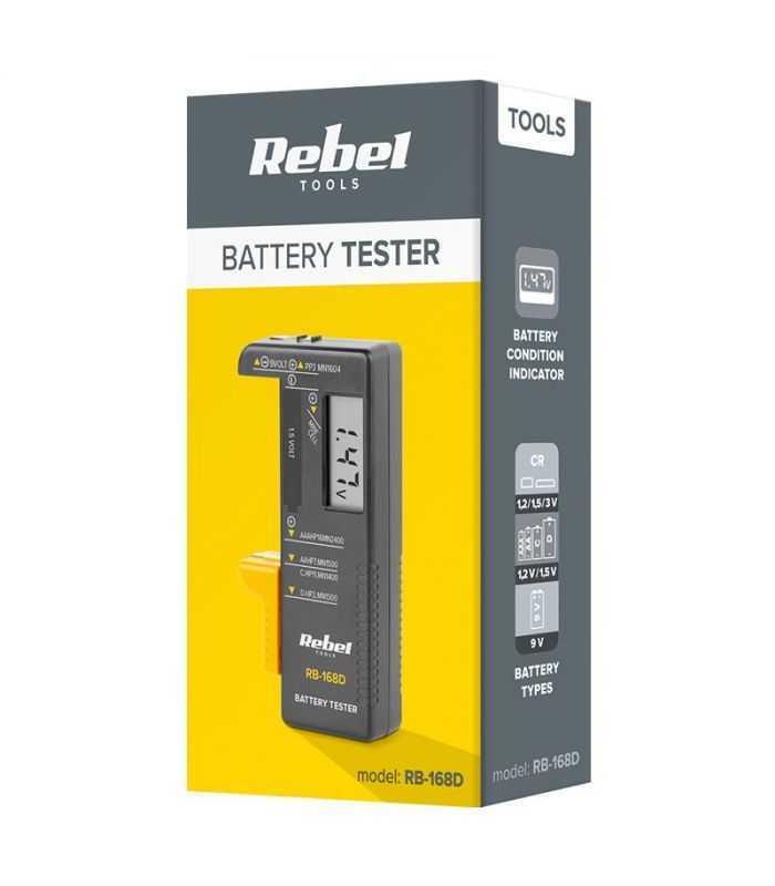 tester cu afisaj digital pentru baterii 9v buton aaa aa c d rebel 1