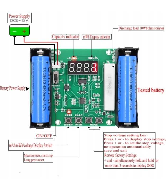 Tester Li Ion 18650 Cu Display Test 010229