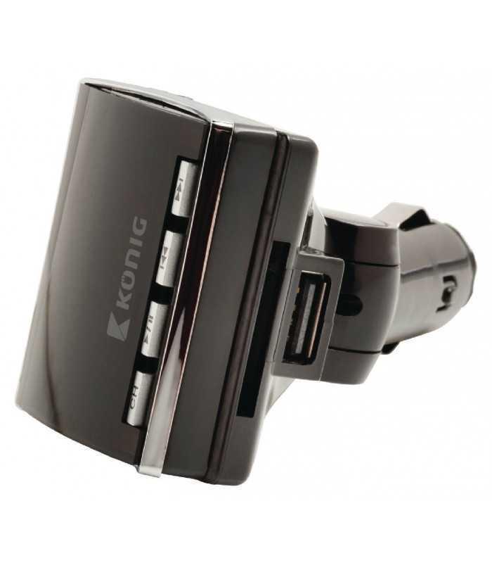 transmitator konig fm negru cu telecomanda 4