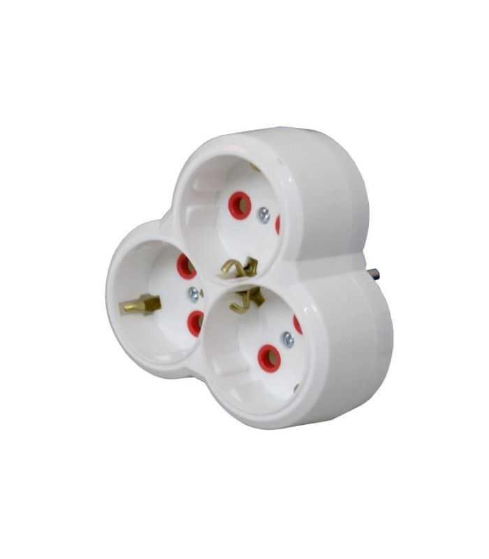 Triplu Stecher 3x Schuko 16a 3500w Alb Rosu 001 170 033002 00 00 Mutlusan Electric