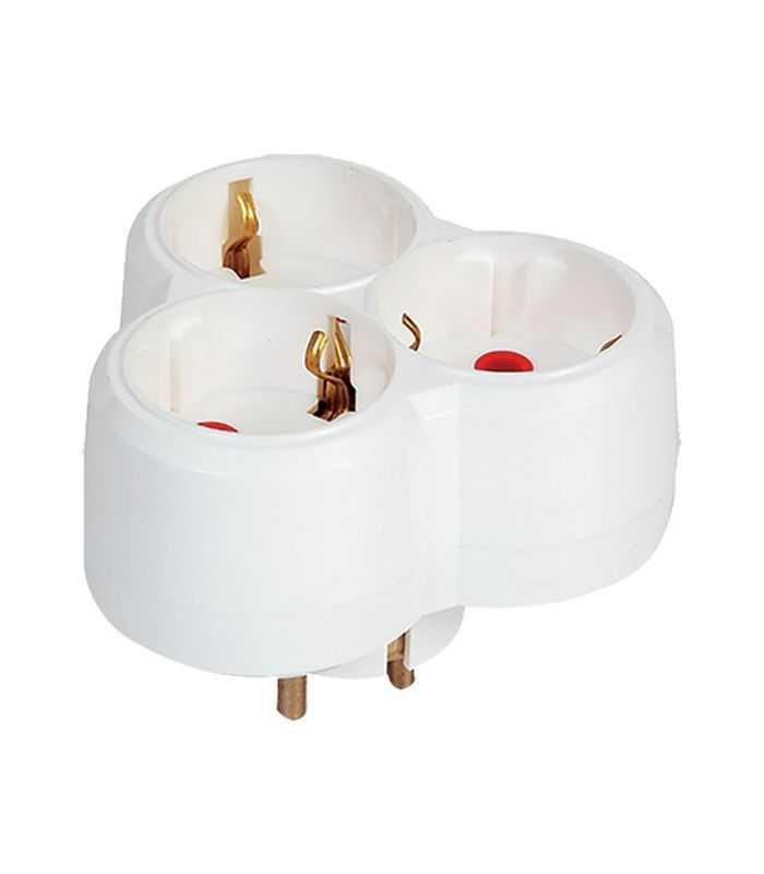 Triplu Stecher 3x Schuko 16a 3500w Alb Rosu 001 170 033002 00 00 Mutlusan Electric