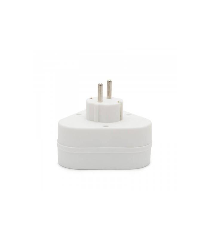 triplu stecher 3x schuko distribuitor triplu de perete cu impamantare delight 2