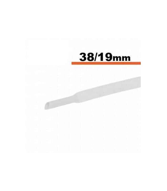 Tub termocontractibil alb 38mm/ 19mm 0.5m