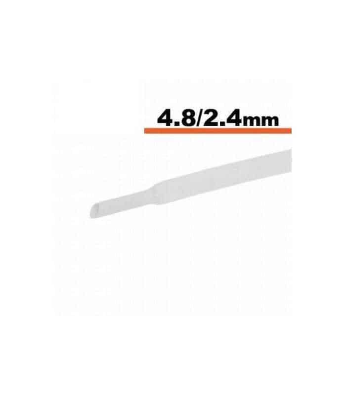 Tub termocontractibil alb 4.8mm/ 2.4mm 0.5m