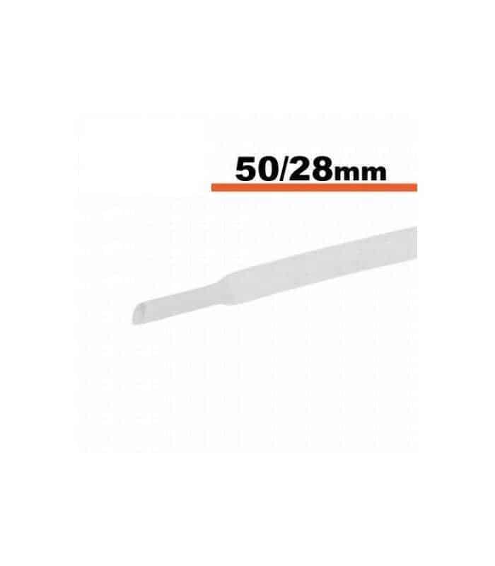 Tub termocontractibil alb 50mm/ 25mm 0.5m