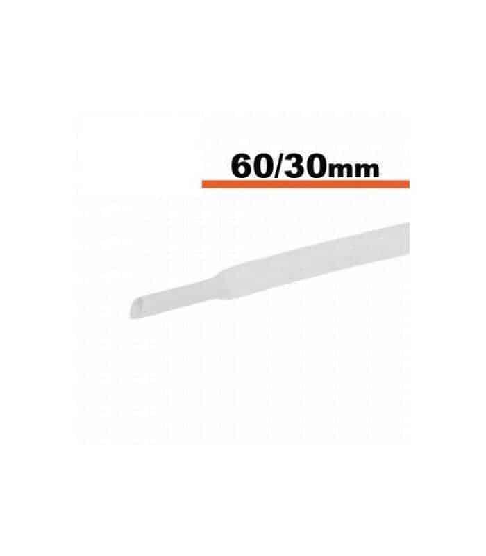 Tub termocontractibil alb 60mm/ 30mm 0.5m