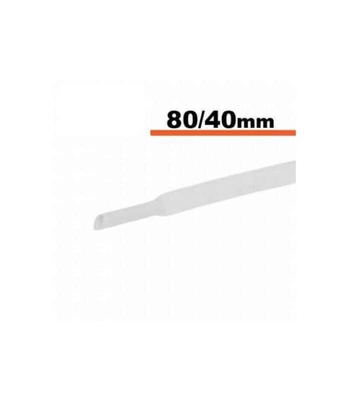 Tub termocontractibil alb 80mm/ 40mm 0.5m