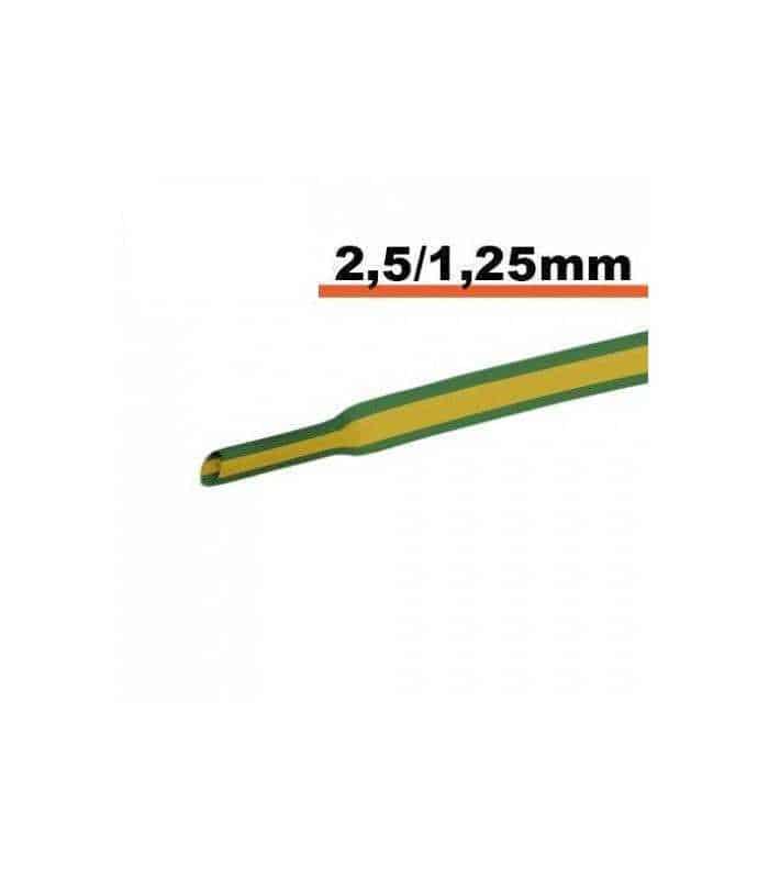 Tub termocontractibil galben-verde 2.5 mm/ 1.25 mm 0.5m