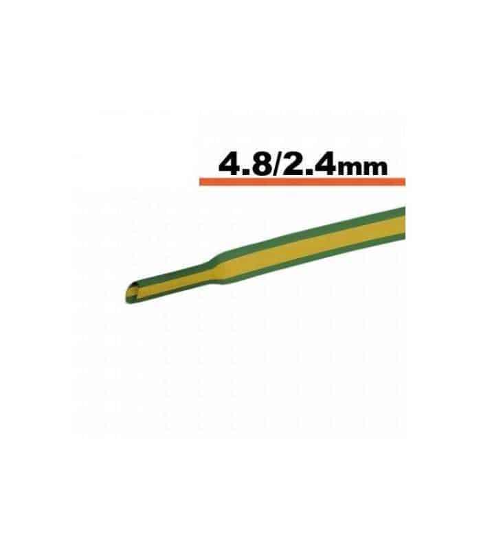 Tub termocontractibil galben verde 4.8mm/ 2.4mm 50cm