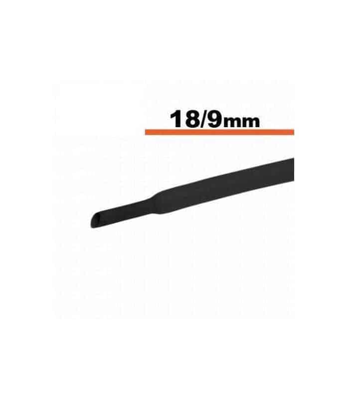 Tub termocontractibil negru 18mm/ 9mm 0.5m