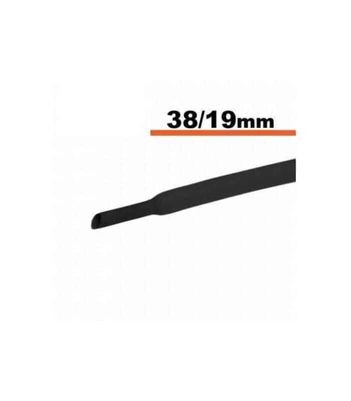 Tub termocontractibil negru 38mm/ 19mm 0.5m