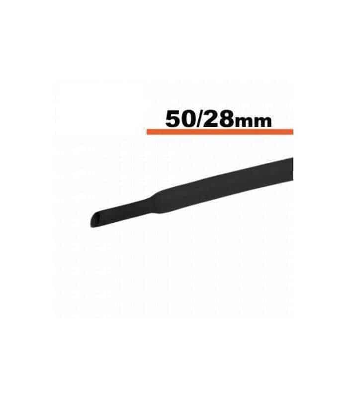 Tub termocontractibil negru 50mm/ 25mm 0.5m