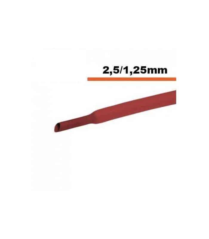 Tub termocontractibil rosu 2.5 mm/ 1.25 mm 50cm
