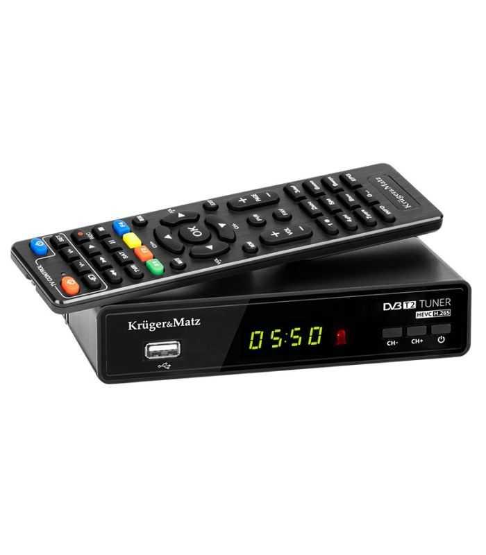 Tuner DVB-T2 DVB-T H.265 HEVC redare media si PVR inregistrare prin port USB 2.0 Kruger&Matz KM0550A
